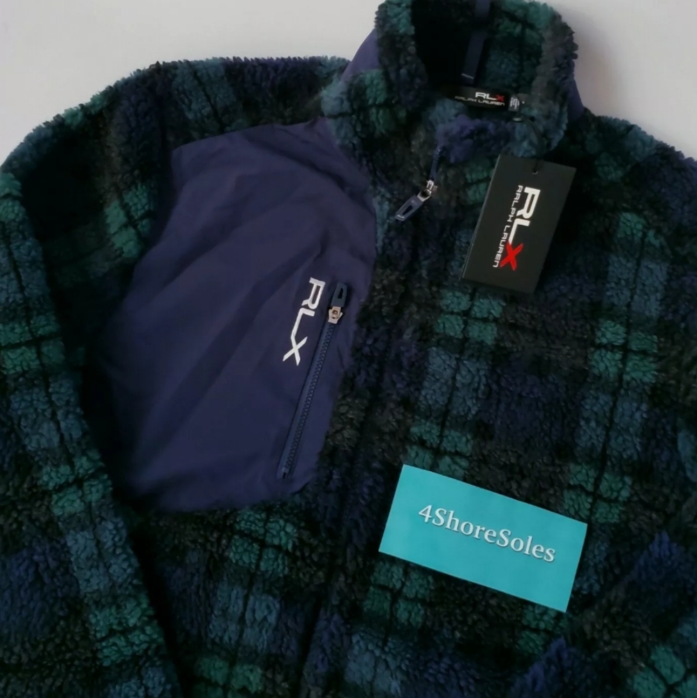 Ralph Lauren RLX Sherpa Fleece Tartan Jacket XL